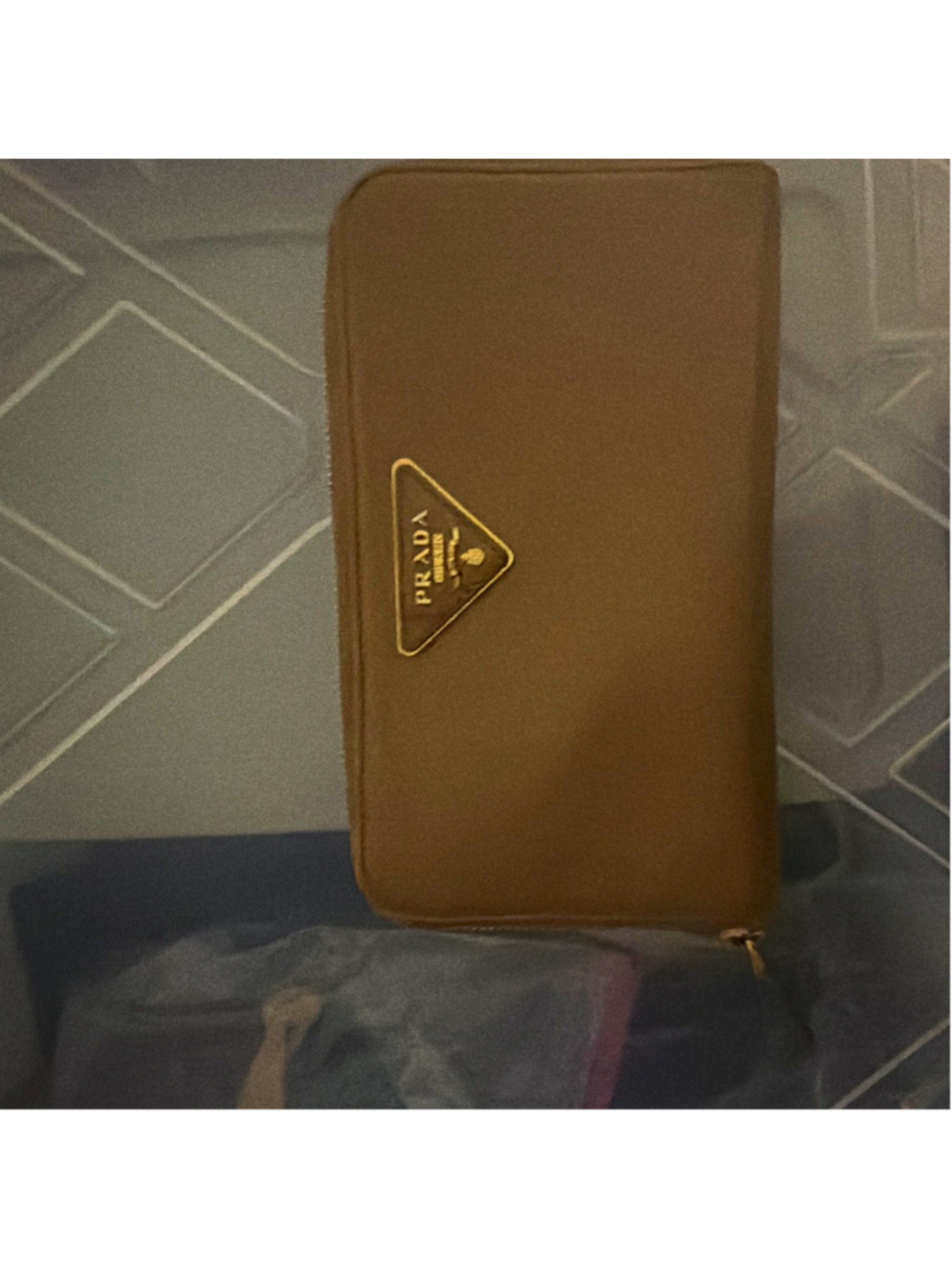 PRADA Milano Women’s Brown Zip-Around Wallet Triangle Logo Zipper Credit Card